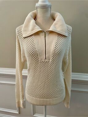 Pickletini Tania Crochet Women’s Cream Pullover Pickleball Sweater Sz Small NWT